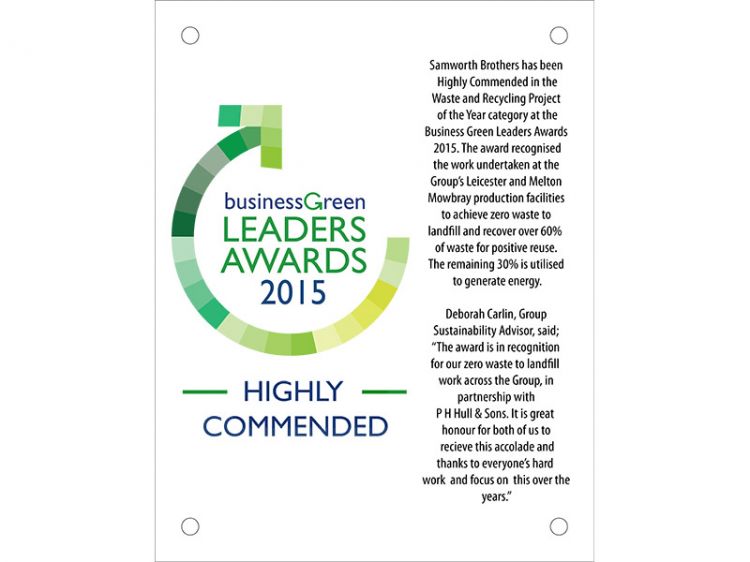Business Green Leaders Award - Samworth Brothers
