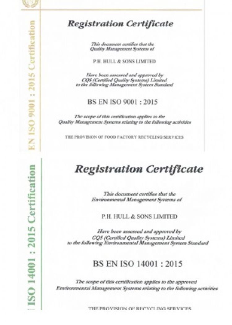 PH Hull announces successful transition to ISO 9001:2015 and ISO 14001:2015